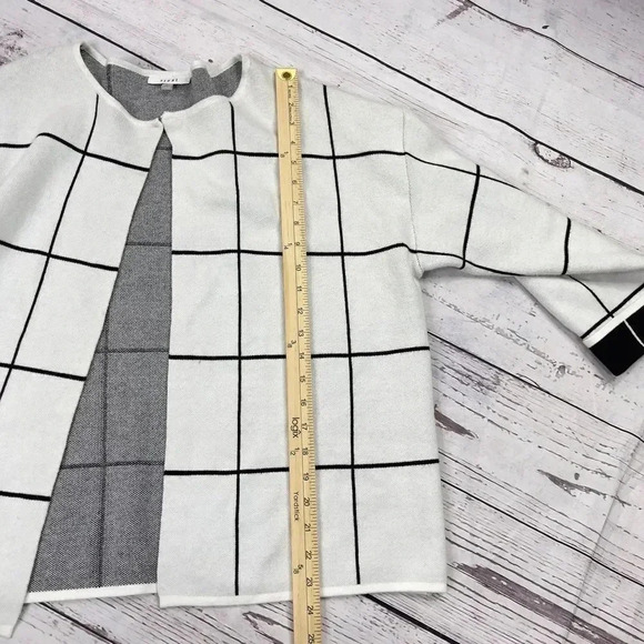 Sioni Plaid Colorblock Windowpane Grid Cardigan - Picture 8 of 10